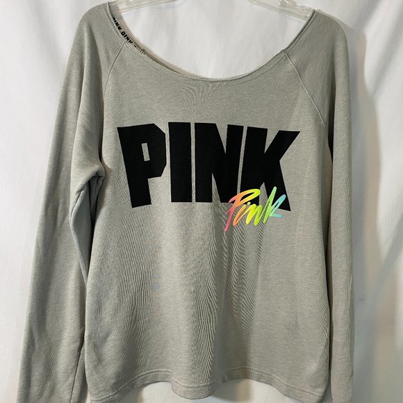 PINK Victoria's Secret Tops - Victoria's Secret PINK Off the Shoulder Sweatshirt NWOT Women's Size Small